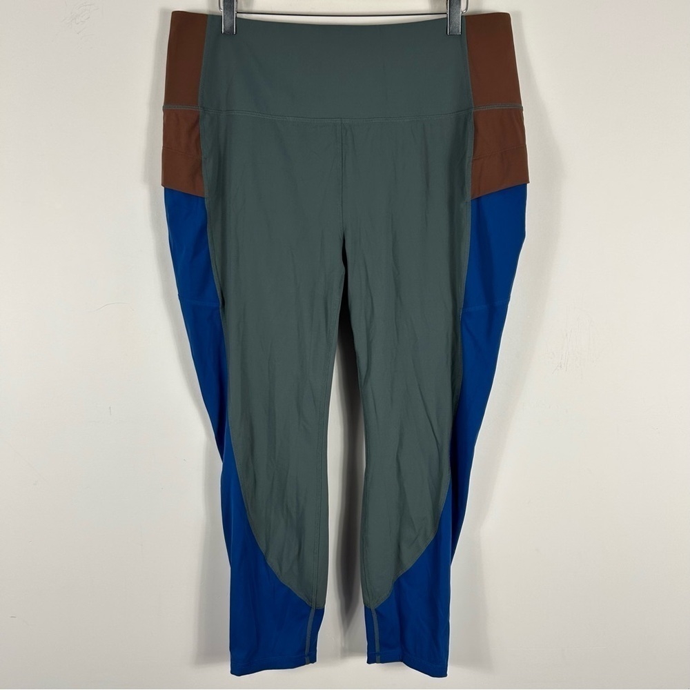 ❤️ Eddie Bauer Colorblock Leggings in Gray, Blue, and Brown 2X